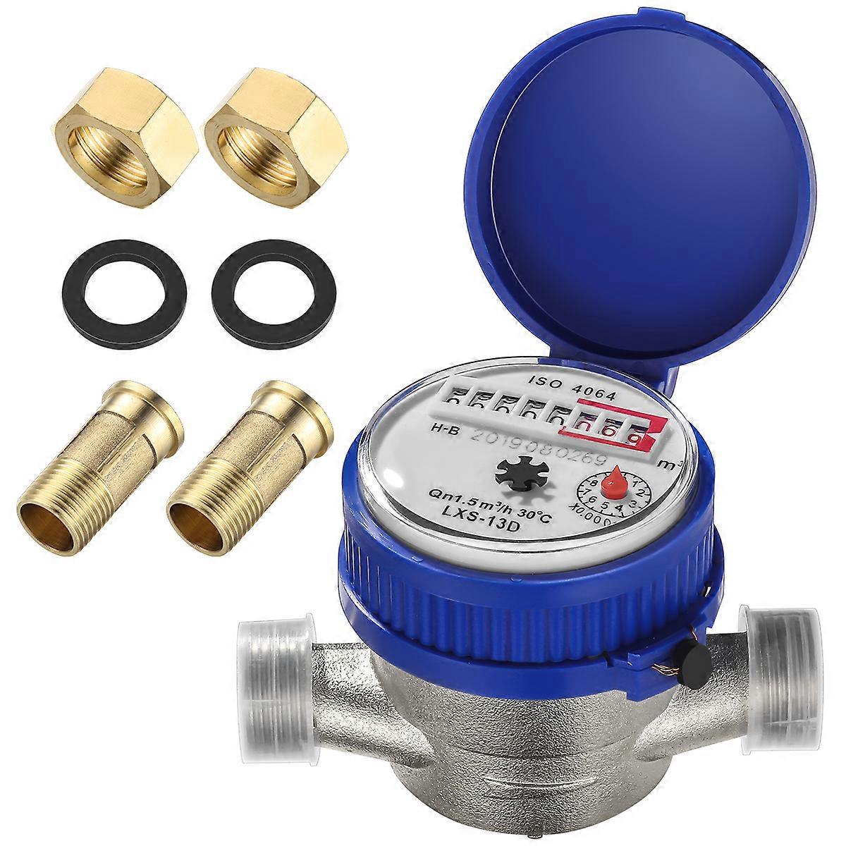 Hemobllo Water Meter Water Flow Meter Cold Water Meter For Garden And Home Use