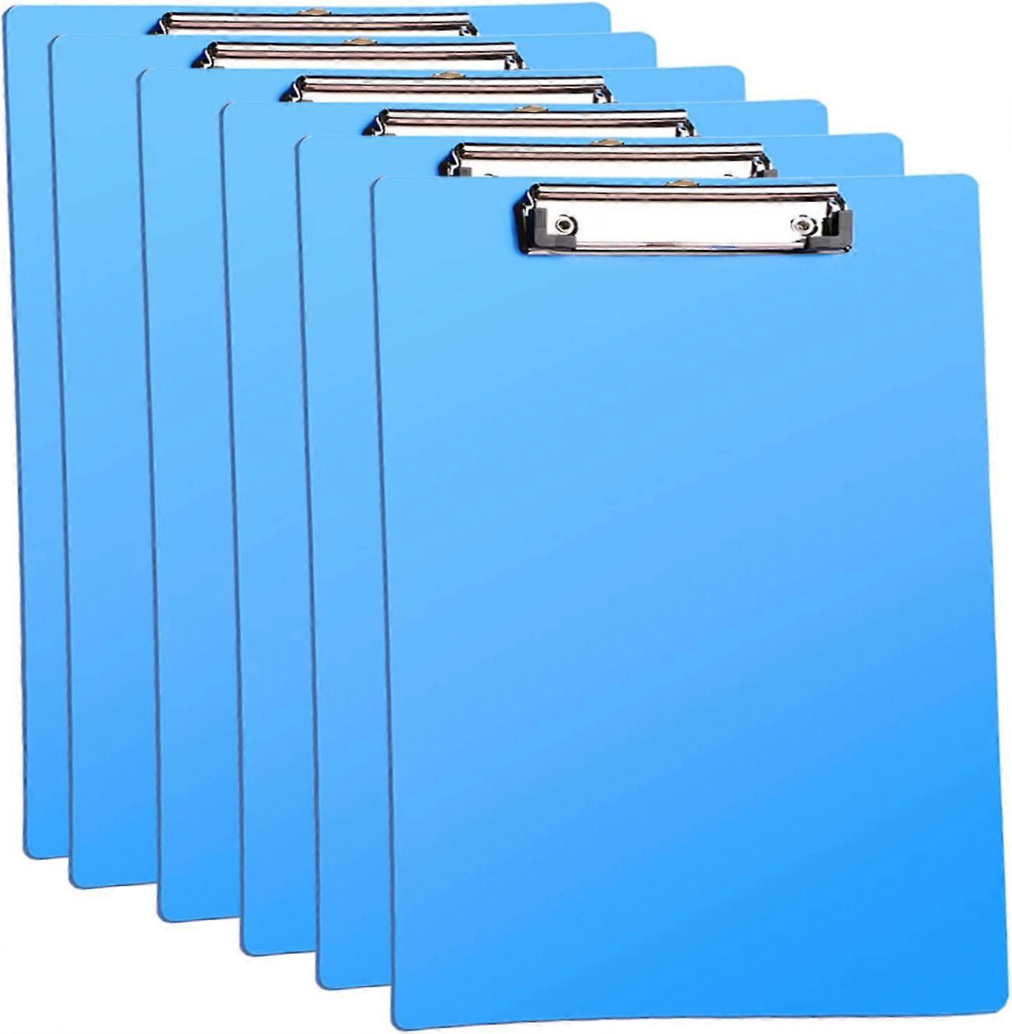 Clipboard Folders, 4-Pack A4 Plastic Clipboards with Secure Fastening for Office and Classroom Supplies - Blue