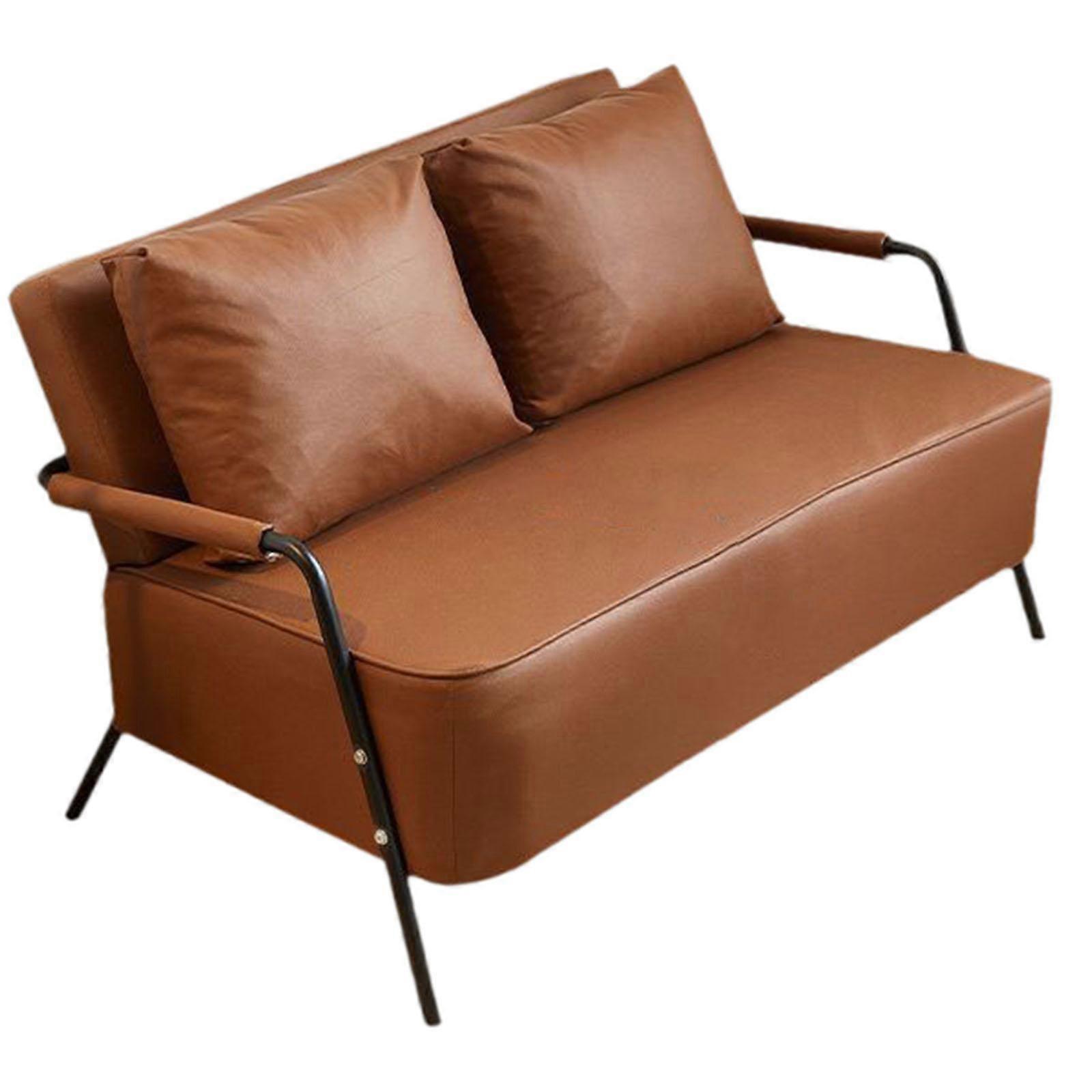 Accent Sofa Waterproof Armrest Soft 2 Seater Sofa for Guest Room Home Brown