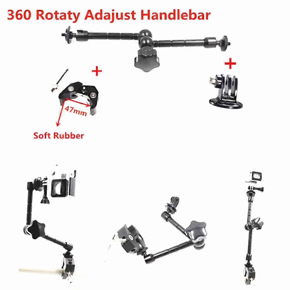 Aluminum Gimbal Magic Arm Mount+Bike Bicycle Motorcycle Handlebar Mount Tripod Adaptor For Gopro Hero 6 hero 5 4 Session 3 3+