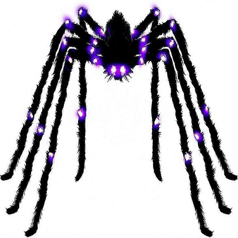 Glowing Simulation Spider Lifelike Props Decoration Halloween Plush Spiders Light Up Model