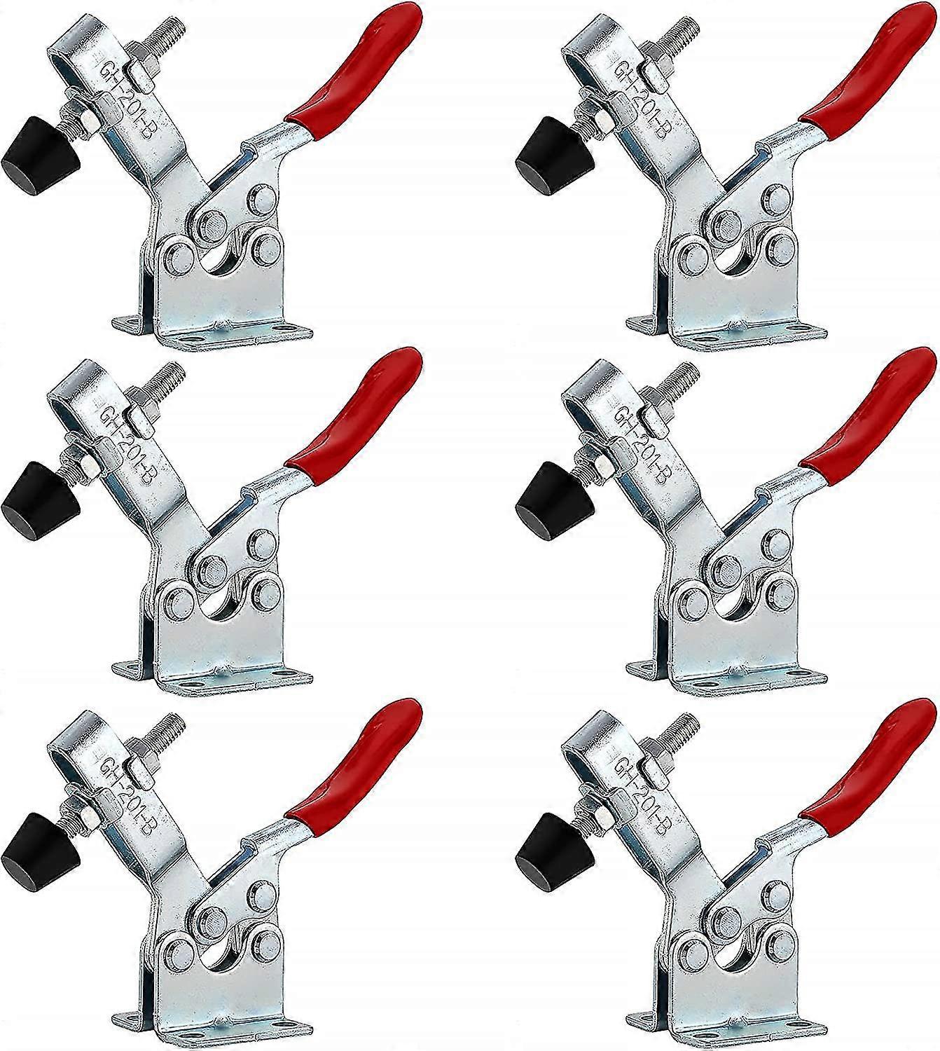 2023 - 6 Pcs Gh-201b Horizontal Toggle Clamp, Toggle Clamp, Quick Release Clamp Capacity Quick Release Knee Lever Tensioners For Machinery, Woodworkin