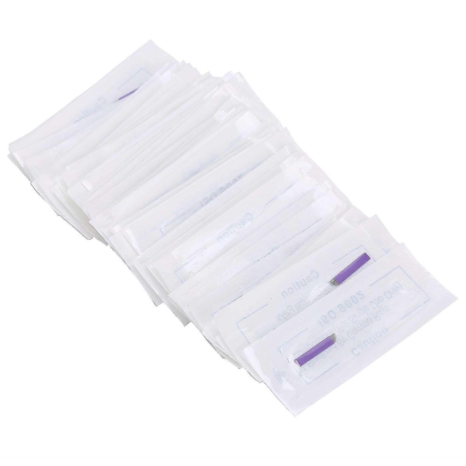 50-PackMicrobladingNeedles,14Pins,0.19mm,Food-GradeStainlessSteel,EyebrowTattooneedles,DermabladingTools