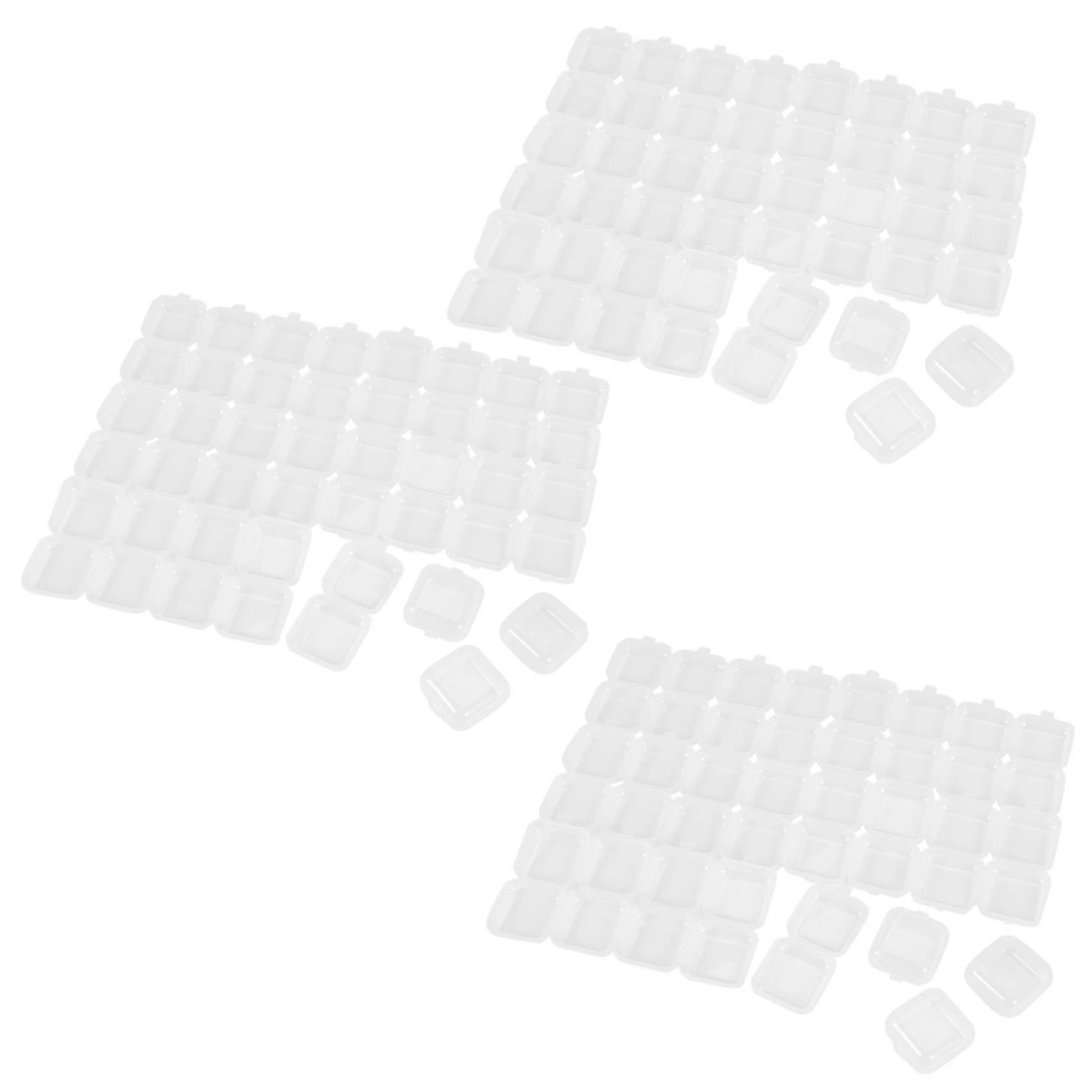 72pcs Small Clear Plastic Beads Storage Containers Box With Hinged Lid For Storage Of Small Items C