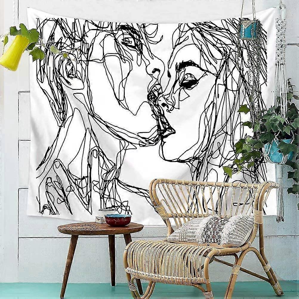 Modern Kiss Beach Towel Tapestry Wall Hanging Made Of Light Polyester Thin And Soft Can Also Be Used