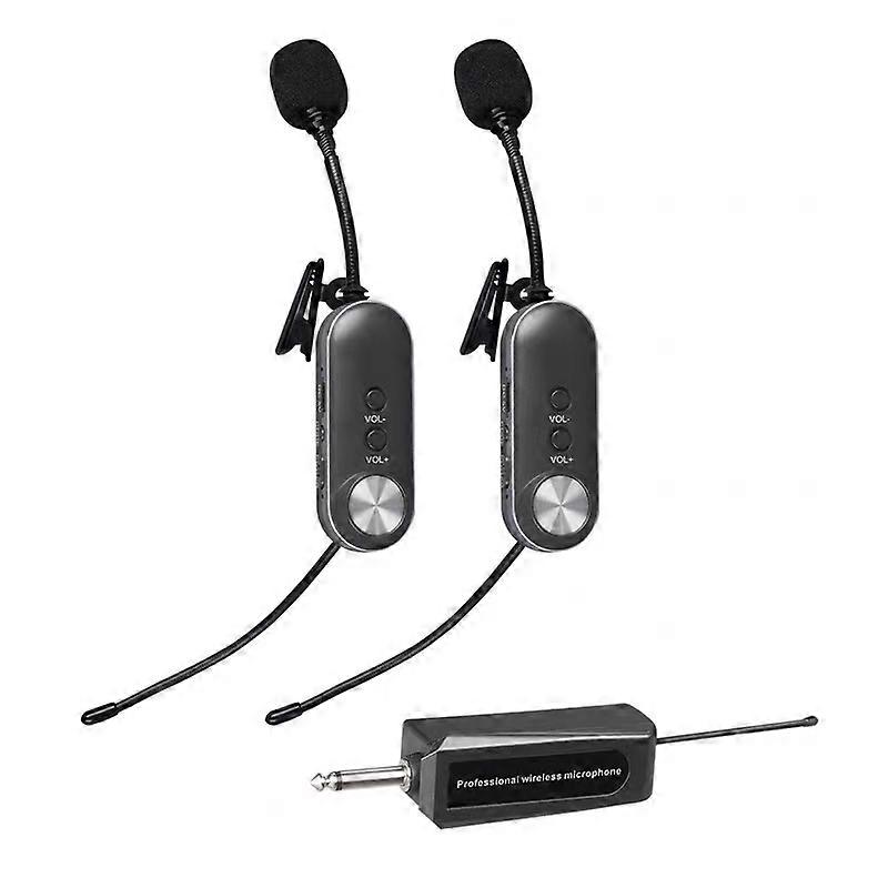 Wireless Lavalier Microphone System 2 Channel Radio Universal Microphone Portable Wireless Microphone For Recording Live Streaming youtube podcast vlo
