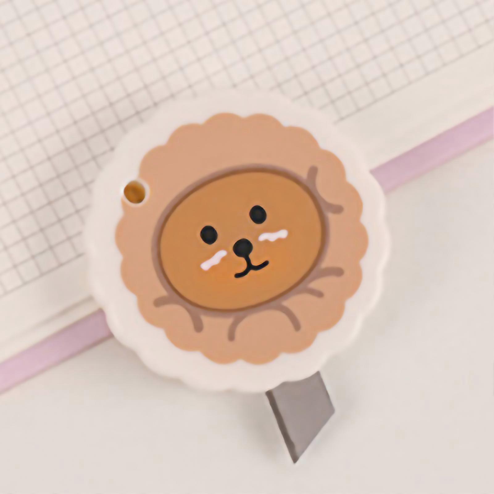 Cute Box Cutter Small Portable Multifunctional Cute Color Flower Box Cutter with Hanging Hole Brown Bear