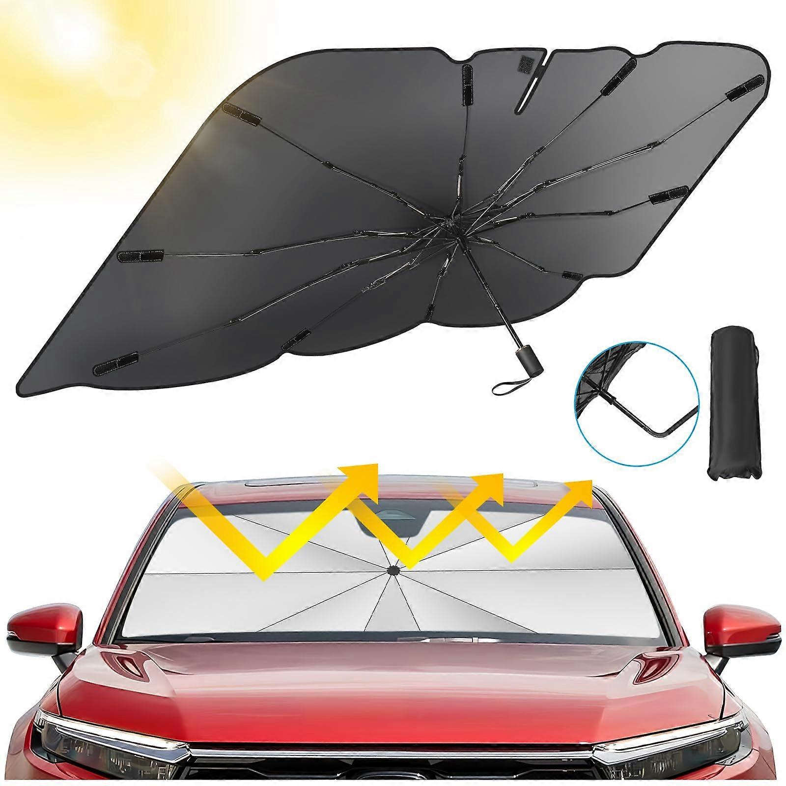 Car Shade Umbrella Front Windshield,Nano 5-Layer Insulated Car Windshield Sun Shade,Portable Folding Sunshade for Car Windshield 2024 New