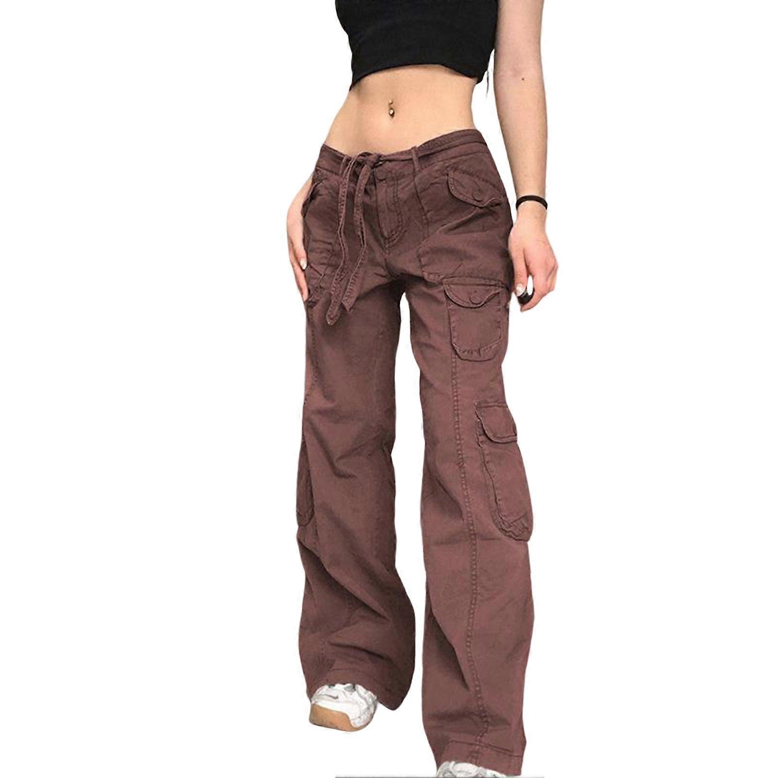 Woman\'s Cargo Pants with Zip High Waisted Soft Cotton Design for Birthday Valentine\'s Day Gift