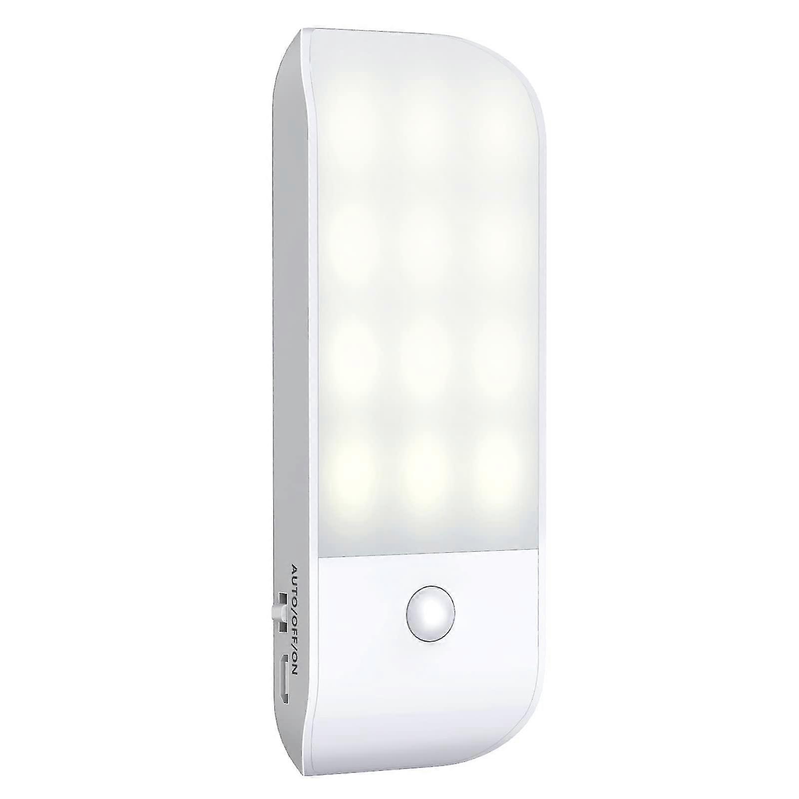 2023 - Automatic Led Night Light, Usb Rechargeable Motion Sensor Night Light, On/auto/off, Natural White