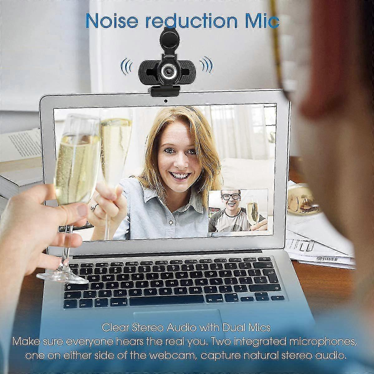 Full Hd 1080p Webcam With Webcam Cover, Laptop Camera For Conferencing And Video Calling, Pro Stream Webcam With Plug And Play Video Call Built-in Mic