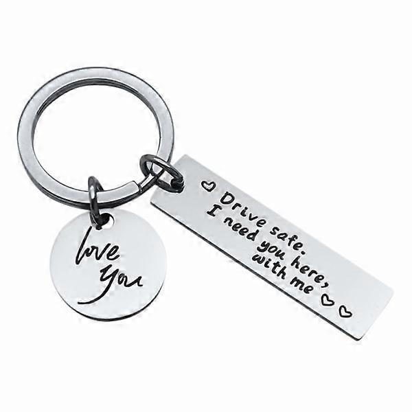 INF Key ring "Drive safe" stainless steel Silver 1-pack 1-pack