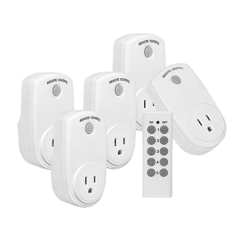 6 Pcs Wireless Remote Control Smart Electrical Outlet Switch Set For Lights Fans Small Appliance Lo