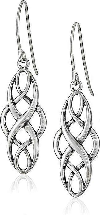 Sterling Silver Oxidized Celtic Knot Drop Earrings