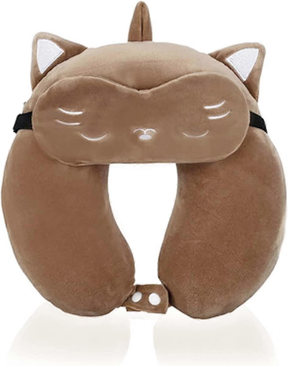 Travel Pillow, 100% Adjustable Memory Foam Neck Pillow, U-Shaped Neck Pillow With An Eye Mask For Traveling