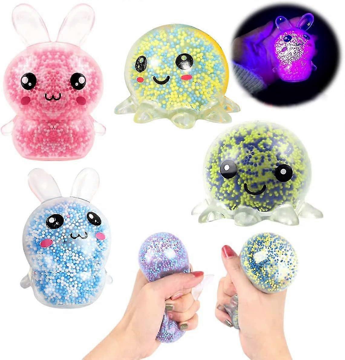 4 pezzi anti-stress squeeze ball, squeeze ball, palla luminosa per alleviare lo stress, giocattolo antistress, palle antistress, bambini palla anti...