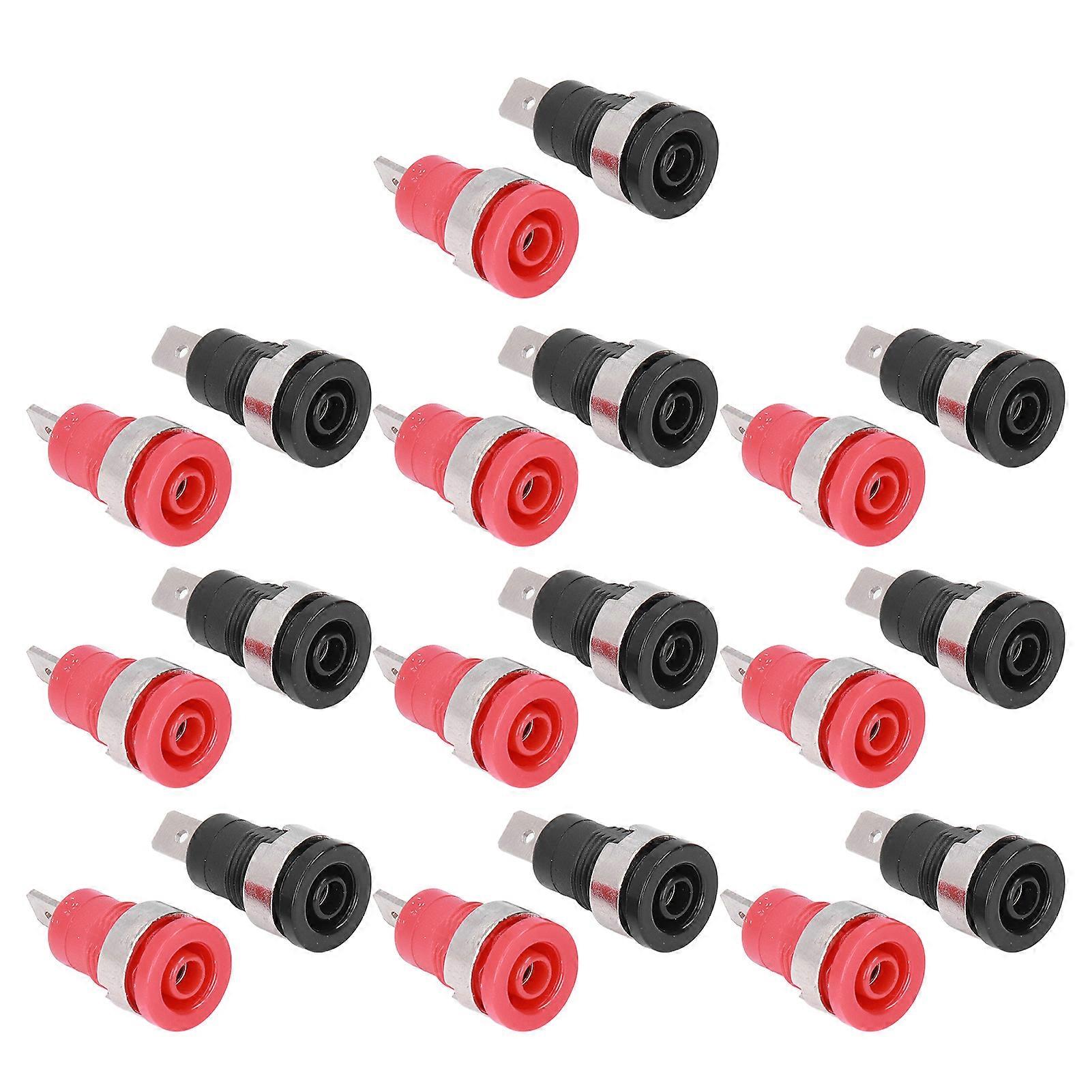 10Pairs 4mm Banana Socket Safe Return Type Red Black Nickel Plated Banana Socket for Electronic Industrial Equipment