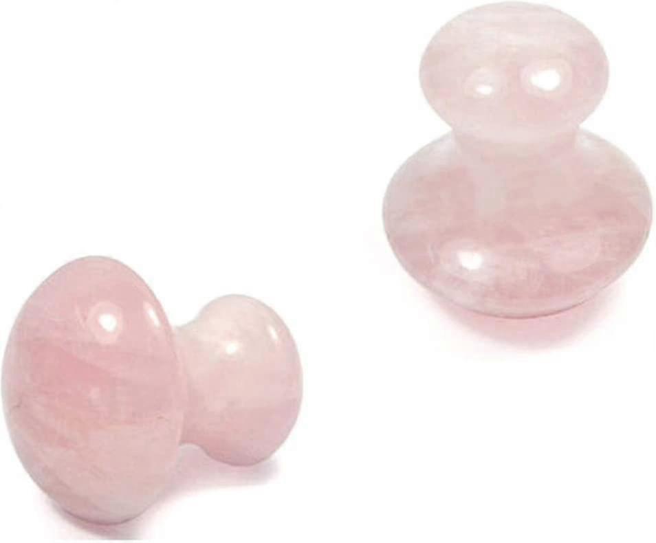 2 Piece Gua Sha Tools Massage Tools Mushroom Shape Gua Sha Facial Massage Stones (rose Quartz)