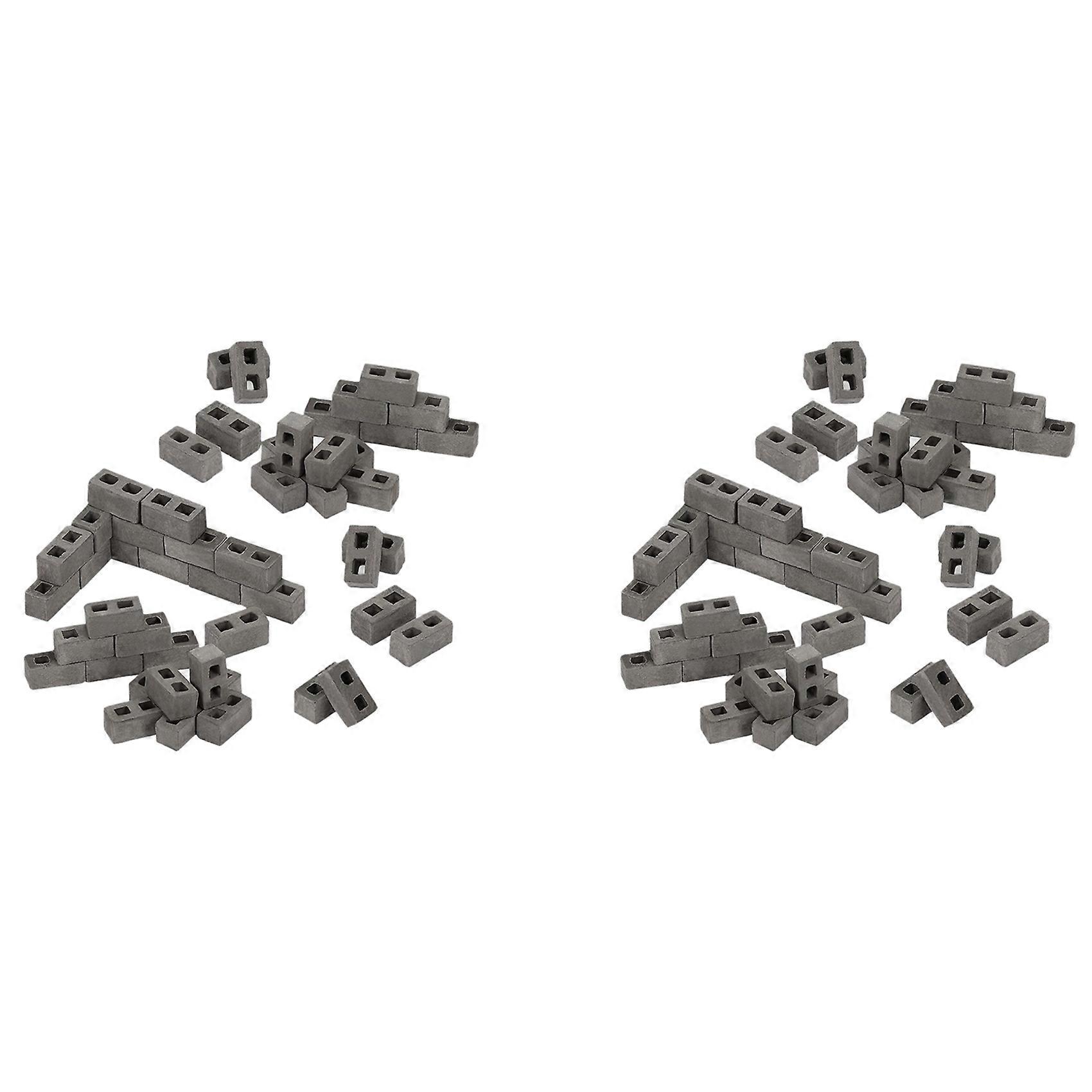 120 paquets de parpaings 1/12 échelle Mini briques Béton Briques miniatures Accessori d’aménagement paysager minuscule