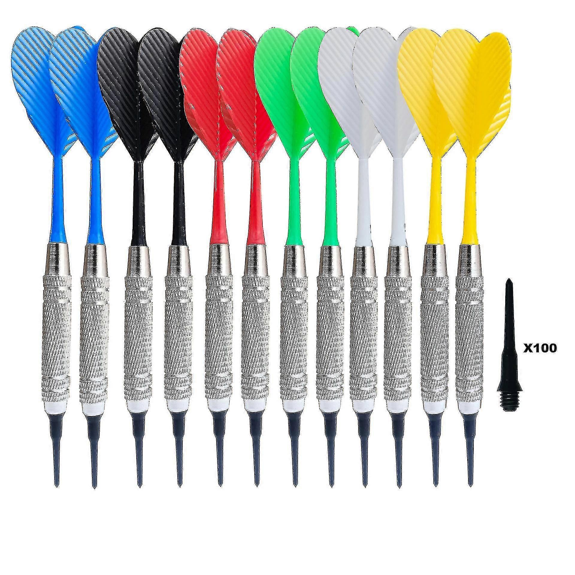 Dart Set With 100 Extra Soft Tips, Safe Soft Style Darts 12pcs