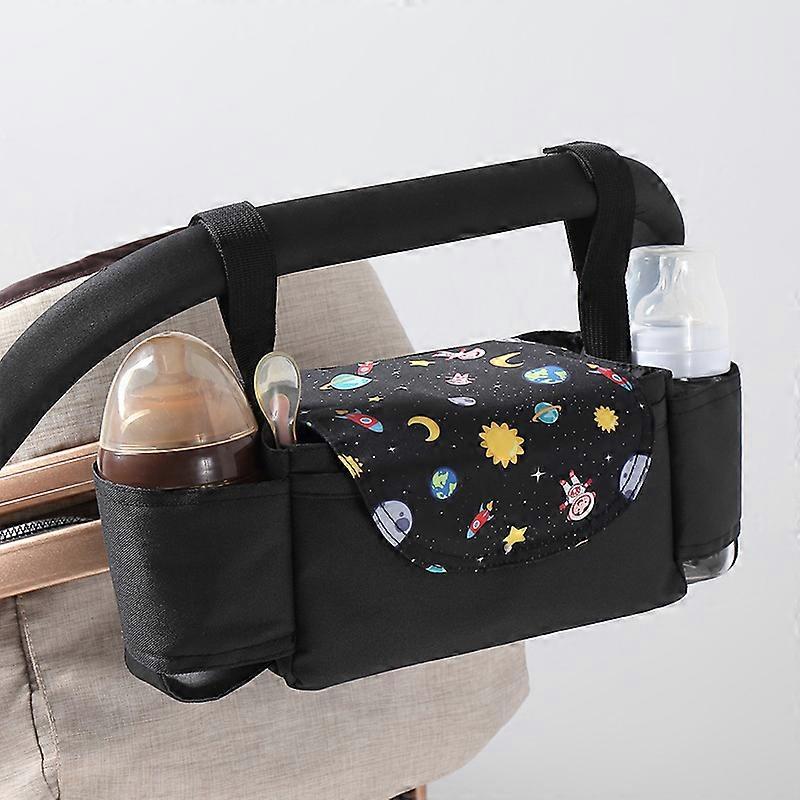 Universal Stroller Organizer Caddy Featuring Cup Holders, Large Main Pocket Compatible with Uppababy, Baby Jogger, Britax, Bugaboo, BOB Pet Stroller