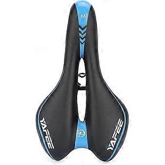 Men Women Leather Padded Bicycle Saddle Professional Mountain Bike Gel Saddle MTB Bike CushionBlue