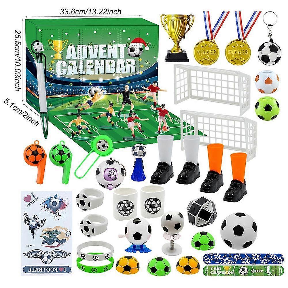 HaKeLai Christmas Advent Calendar 2024 Building Blocks Countdown Calendar Football Theme Kids Blocks Stress Relief Toy Countdown To