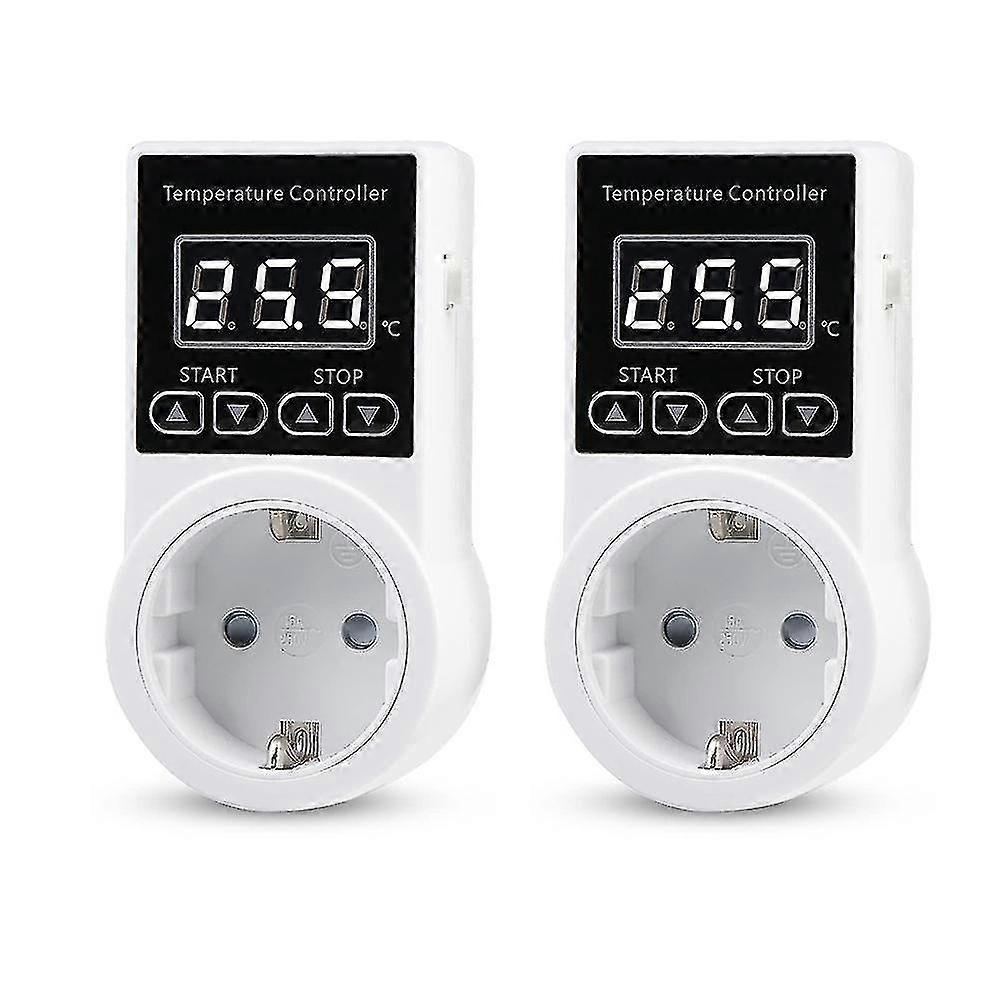 2pcs Thermostat Socket With Sensor, Digital Temperature Controller Socket, Waterproof Temperature S