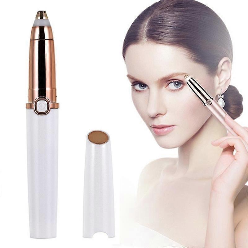 Push Button Electric Eyebrow Trimmer Automatic Hair Removal Device Push Button Pearl Whit