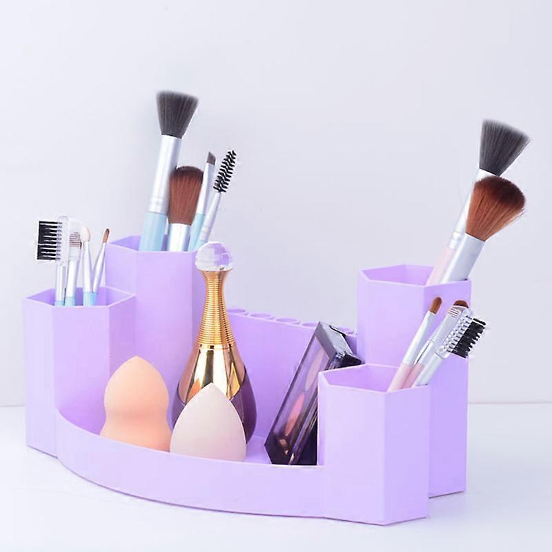 Simple Plastic Desktop Storage Box Cone Shaped Multi-slot Cosmetic Storage Box