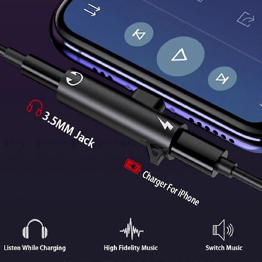 Iluminat la 3.5mm Jack Earphone Audio Charging Adapter Converter pentru iPhone