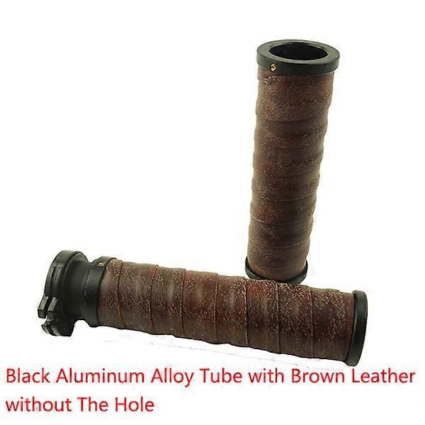 Manopole universali per manubrio per moto vintage CNC da 22 mm con impugnatura per manubrio vintage in pelle PU retrò per bici d'epoca
