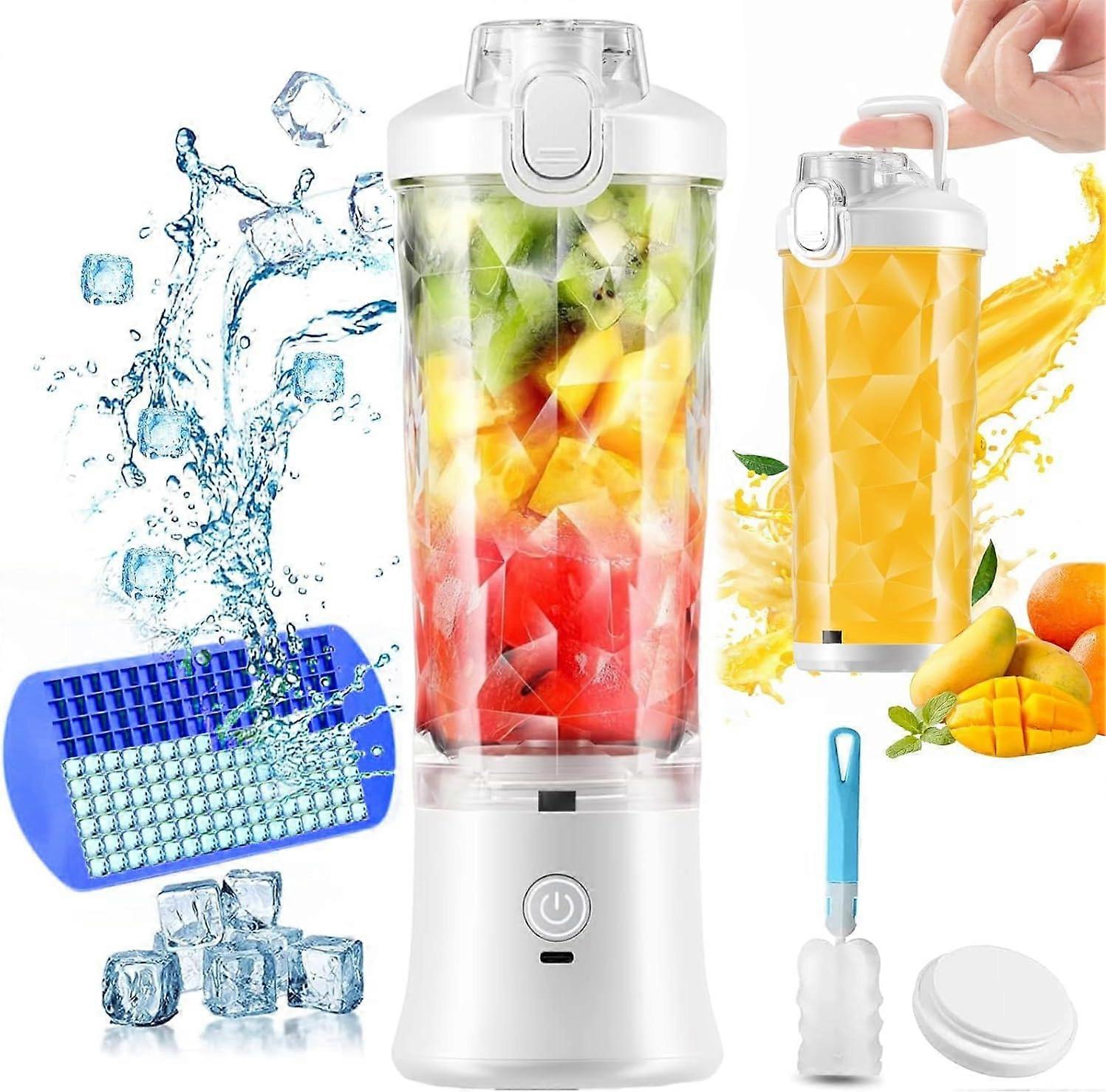 Mini Portable Blender, 150W Powerful Blender for Shakes and Smoothies, Personal Size Blender 6 Blades, 20 Oz Mini Blender Cup with Travel Lid and USB 