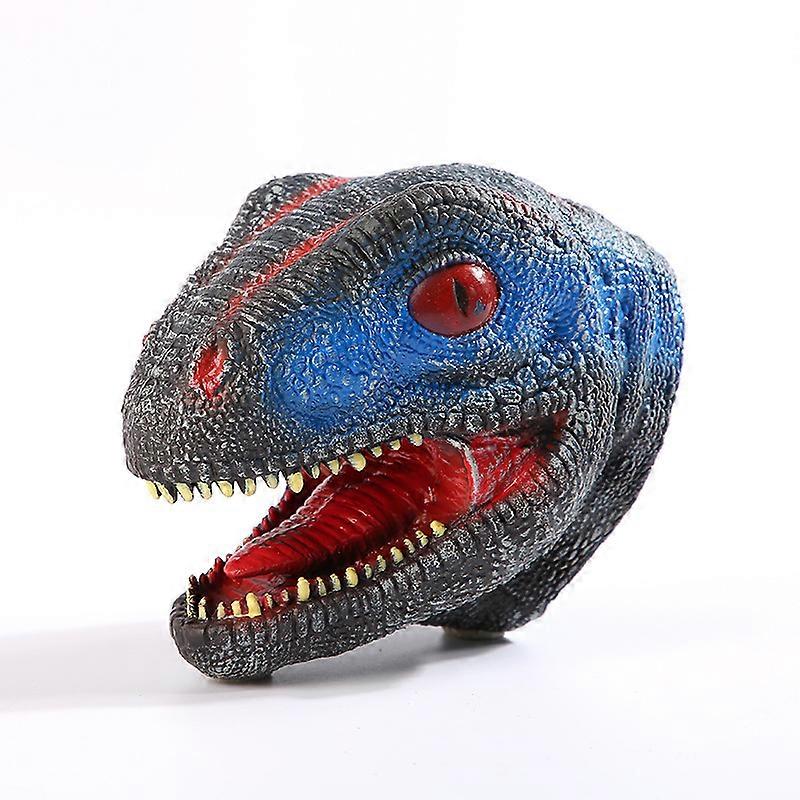 Dinosaur Hand Puppet Model Toy Velociraptor Head Hand Puppet Cosplay Puppet Toy(Velociraptor Black)