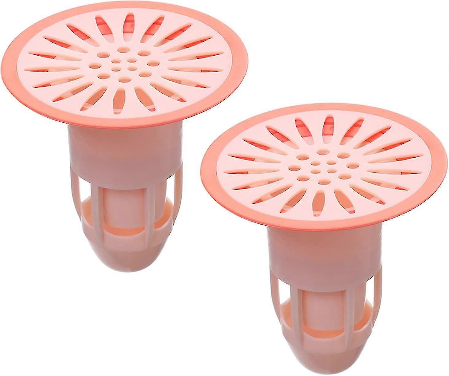 2pcs Shower Floor Drain Backflow Preventer Valve Sewer Core,pink