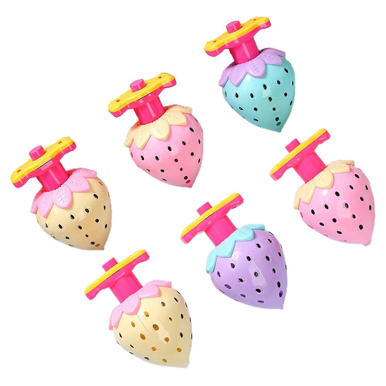 Spinning Top Toy with Launcher LED Flashing Colorful Rotating Strawberry Gyro Interactive Classic