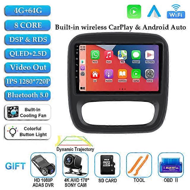Android 12 Car Audio Intelligent For Renault Traffic 3 2014 - 2021 Opel Vivaro B 2014 - 2018 Multimedia Video Player Navigation