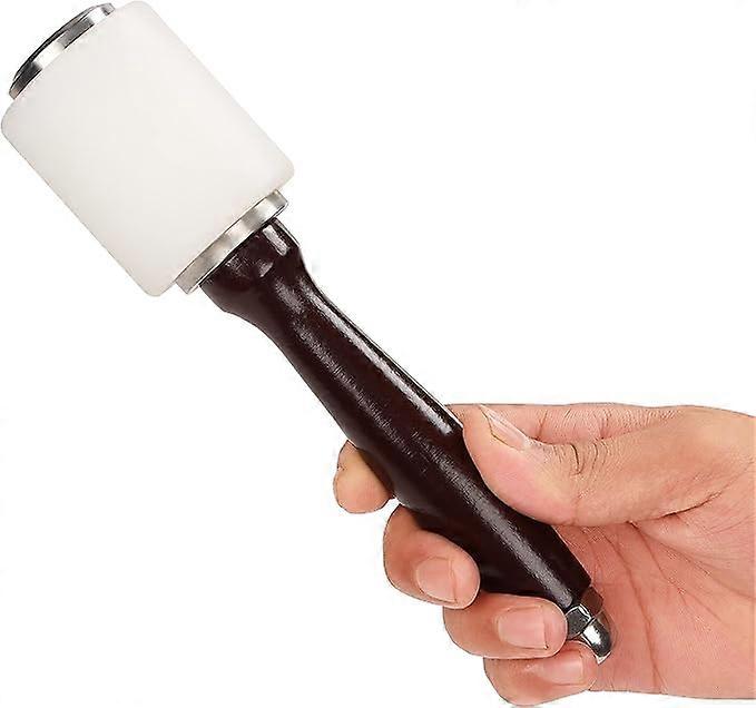 Leather Mallet - 21.5 cm - Nylon Rubber Mallet with Wooden Handle - Leather Tools for Sewing, Leathercraft, Leatherworking, Carving, Punching and Sta