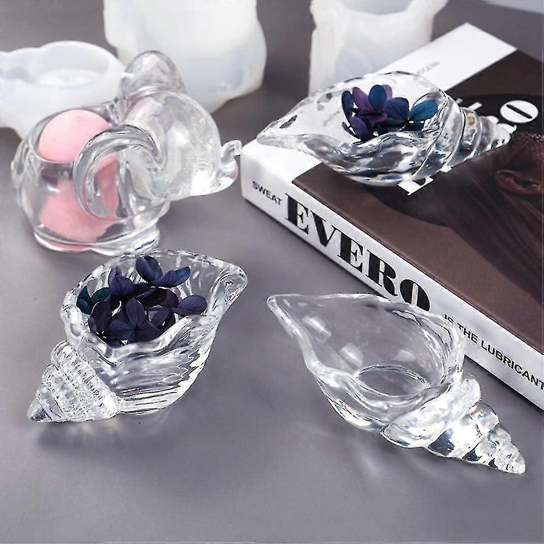 2 Pcs Resin Moulds Conch Shaped Resin Art Making Silicone Moulds Epoxy Resin Casting Moulds  (conch)
