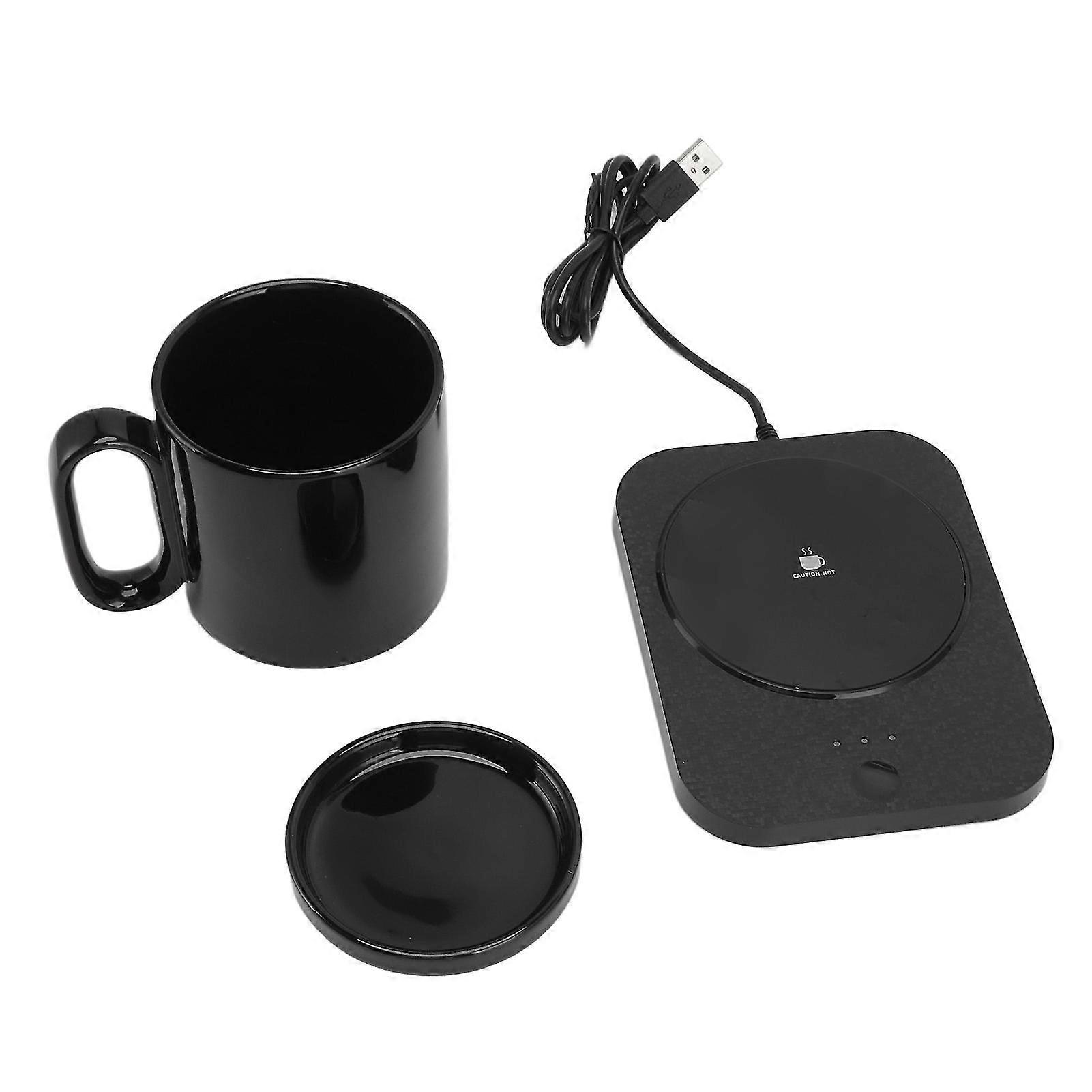 Chauffe-tasses intelligent alimenté par USB avec commande à 3 vitesses - Noir