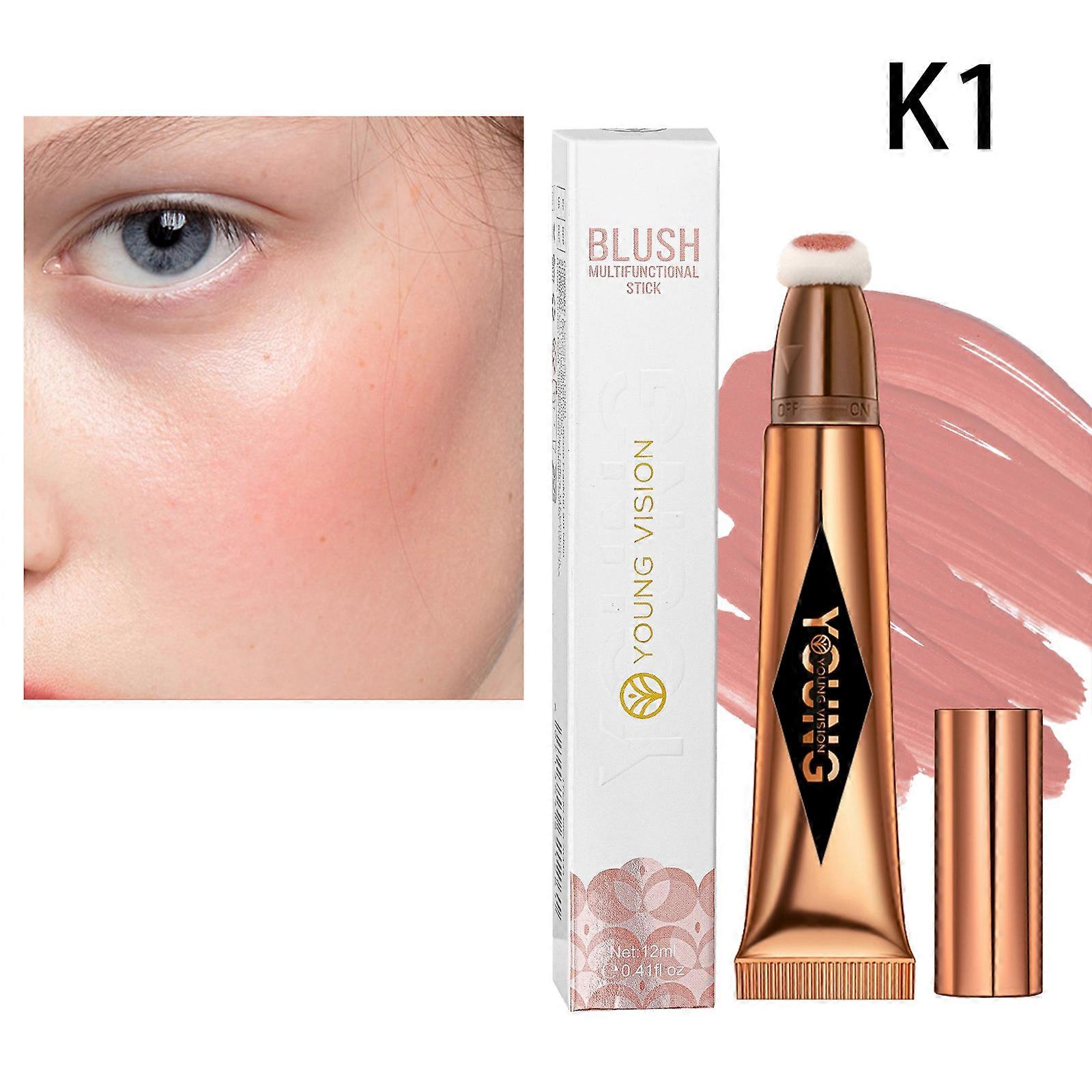 Contour Beauty Wand, Liquid Contour Blush Stick with Cushion Applicator, Long Lasting Lightweight Blendable Cream, Smooth Natural Matte Rouge Liquid