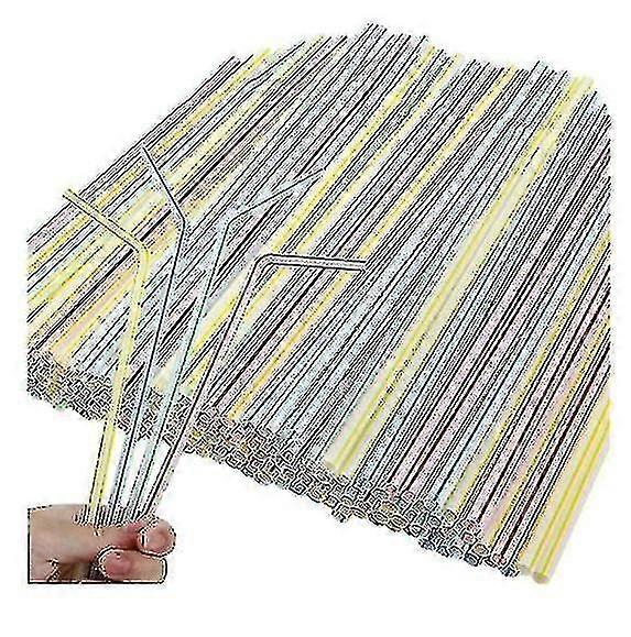200 Pieces Plastic Drinking Straws  Multi-colored