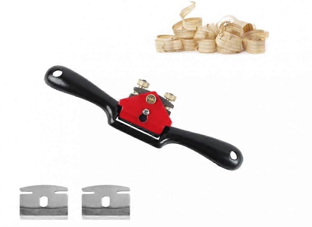 Spokeshave Wood Working Cutting Hand Tool Adjustable Edge Planer with 2 Replacement Blades