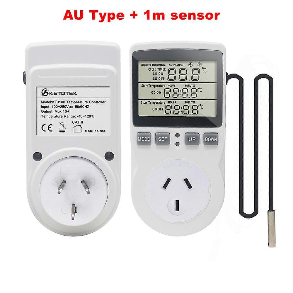KT3100 Digital Timer Switch Socket 230V 16A Timing Thermostat Temperature Programmable Thermal Controller Heating Mat Heat Pad