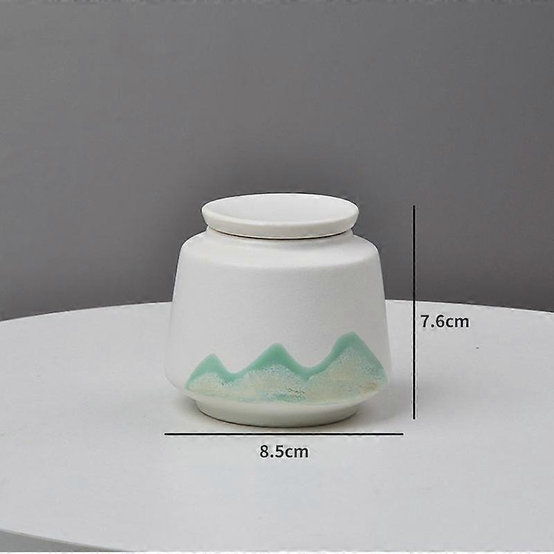 Coarse ceramic jars, small ceramic hand-painted sealed jars, household storage jars, moisture-proof storage boxes White