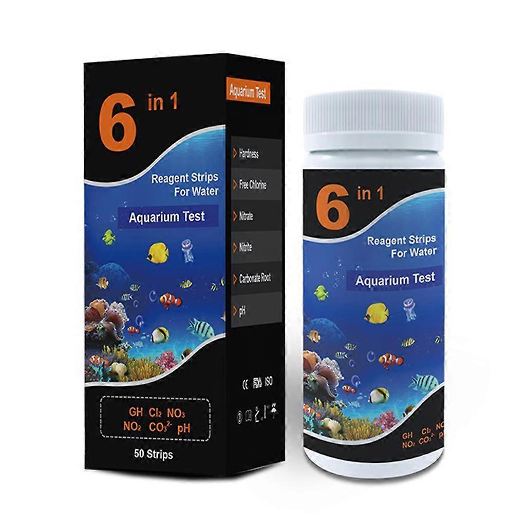 Premium 6 in 1 Fast and Accurate 50 Test Strips Swimming Pool Aquarium