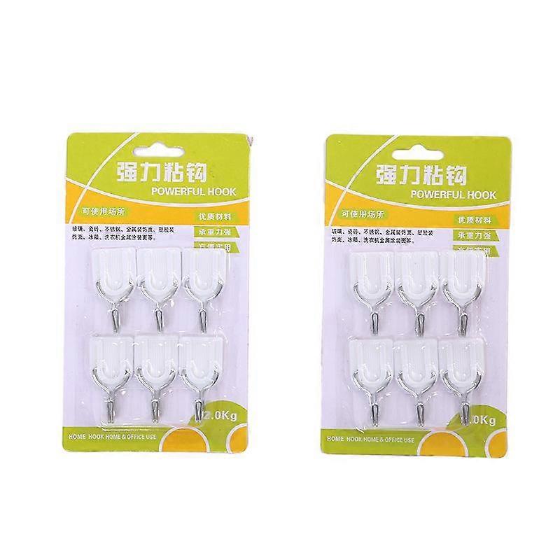 12pcs Plastic Wall Hangers Horseshoe Shape Kitchen Hanging Hooks White