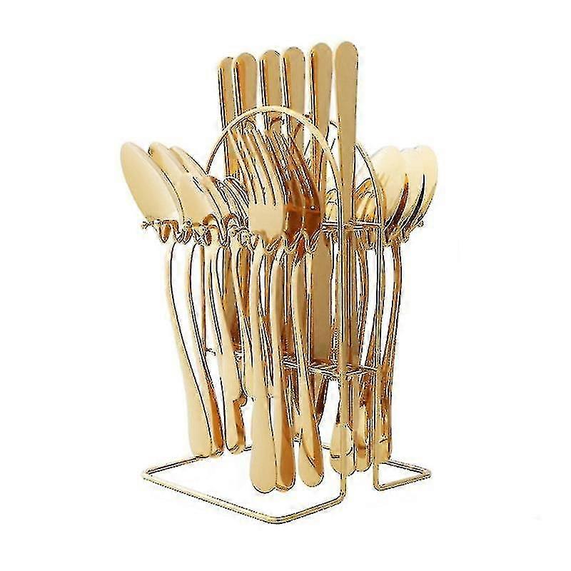 Stainless Steel Cutlery 24-piece Cutlery Set With Storage Cutlery Rack Gift Box Set