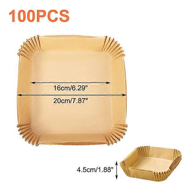50Pcs Nonstick Air Fryer Disposable Parchment Paper Liner Oil-proof Paper Tray Baking Mat Air Fryer Accessories Square Round