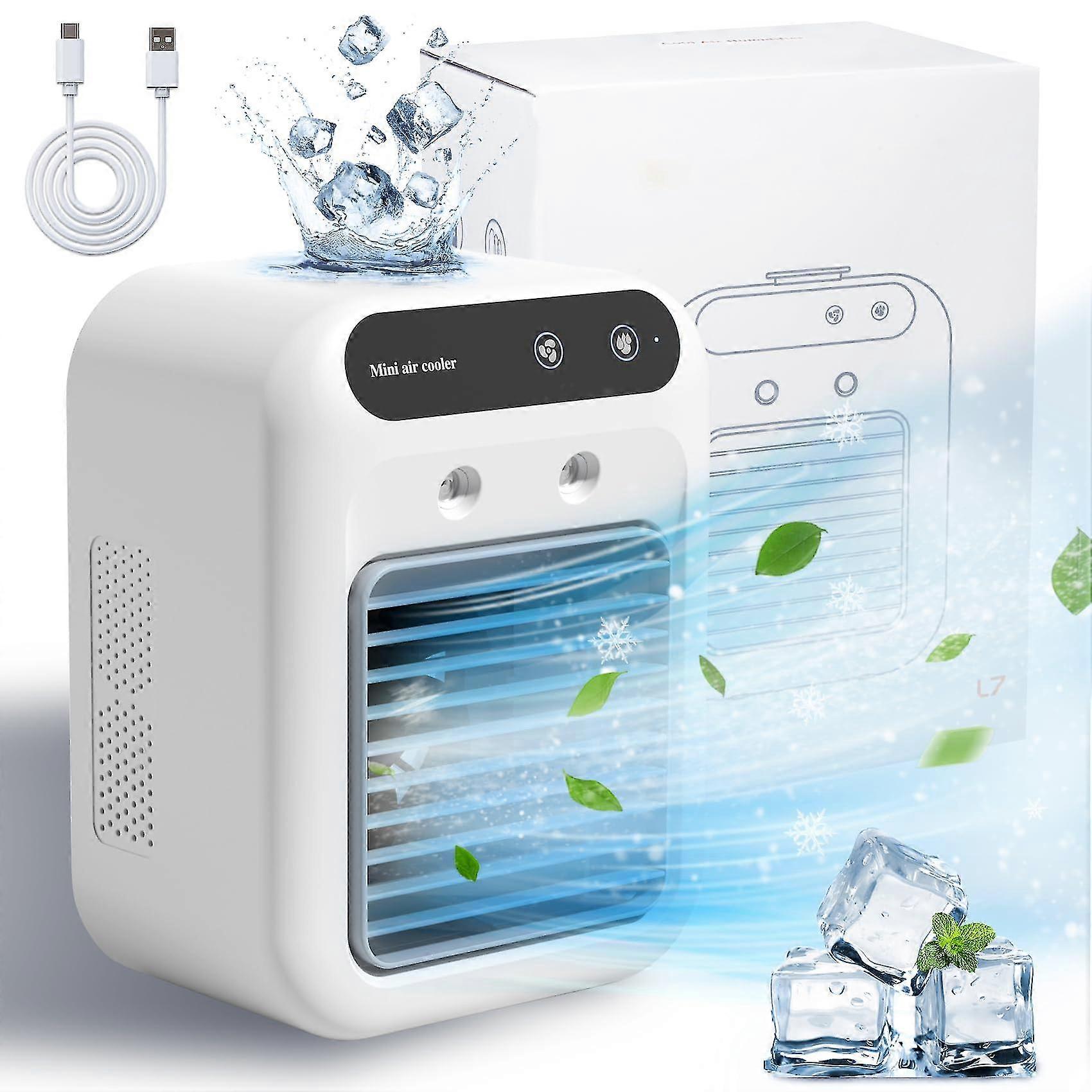 Portable Air Conditioners, Rechargeable Mini Portable AC Unit, Personal Cooling Fan with 2 Speeds, for Bedroom, Office, Outdoor -GSLA